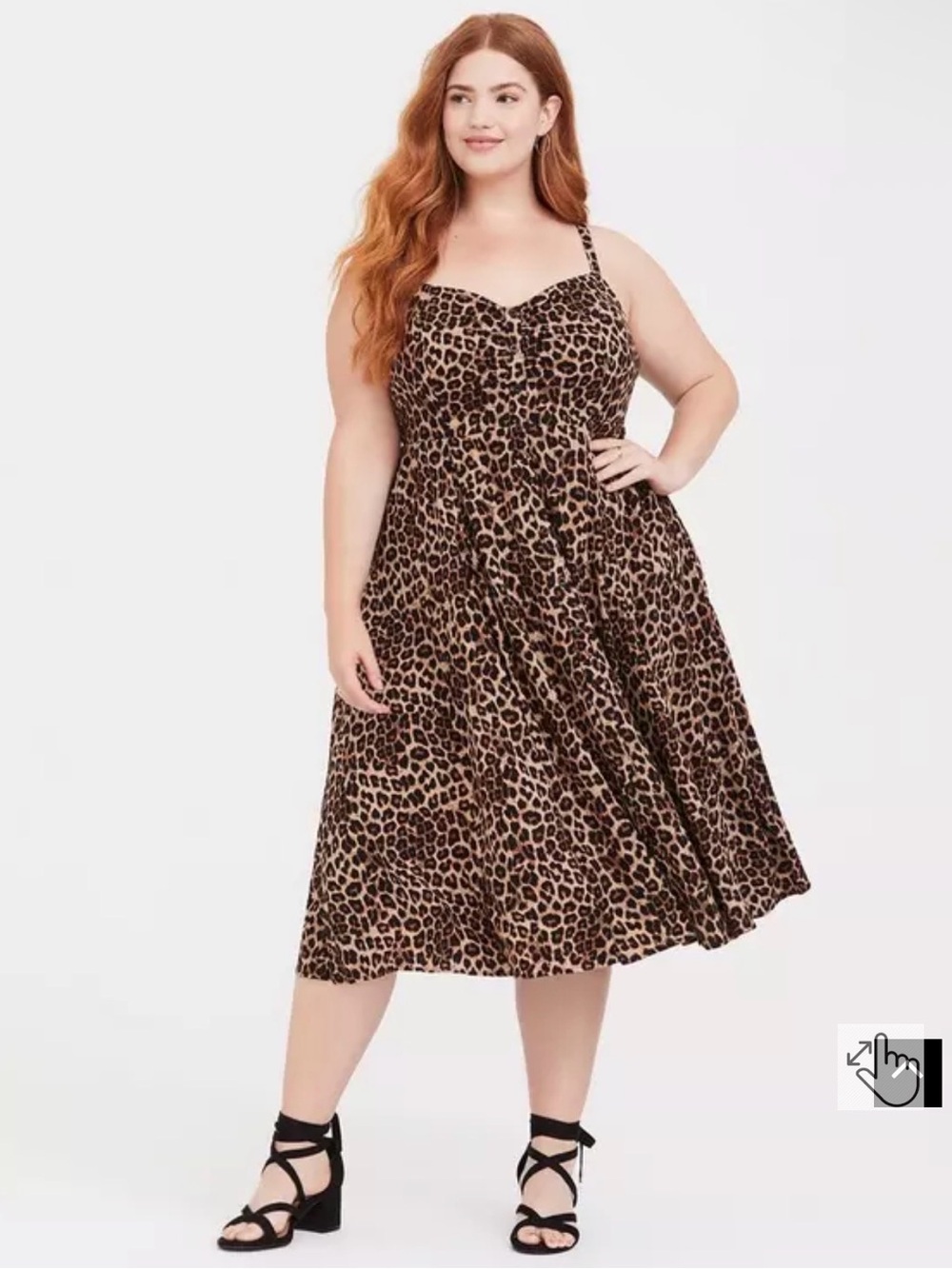 Torrid - Leopard Print Midi Button-Front Dress - size 4